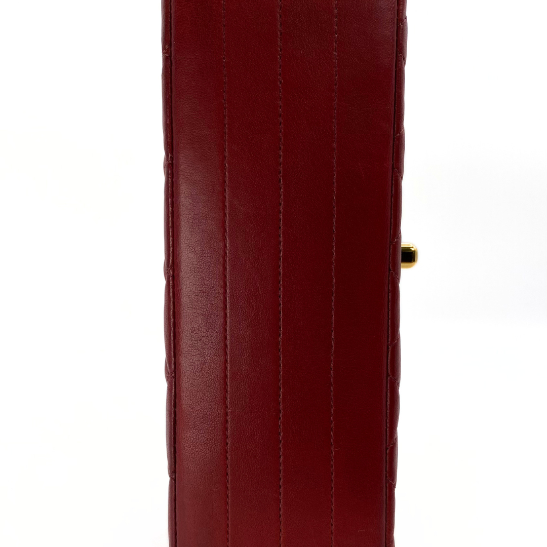 Evren, 1 Series Matelasse Bordeaux Lamb Gold Hardware with seal and card
