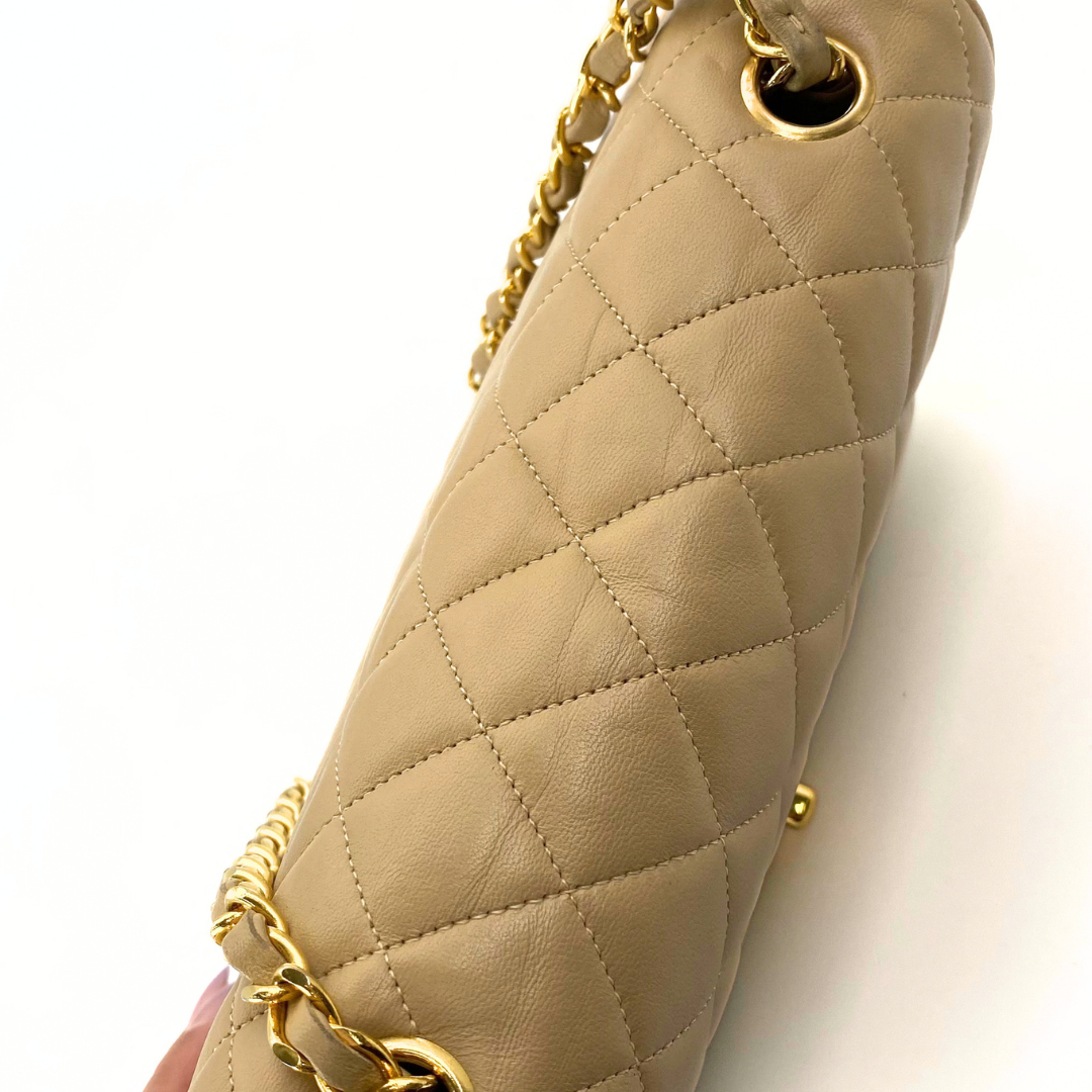 Sayaka, 1 Series Half Moon Beige Lambskin with seal and card