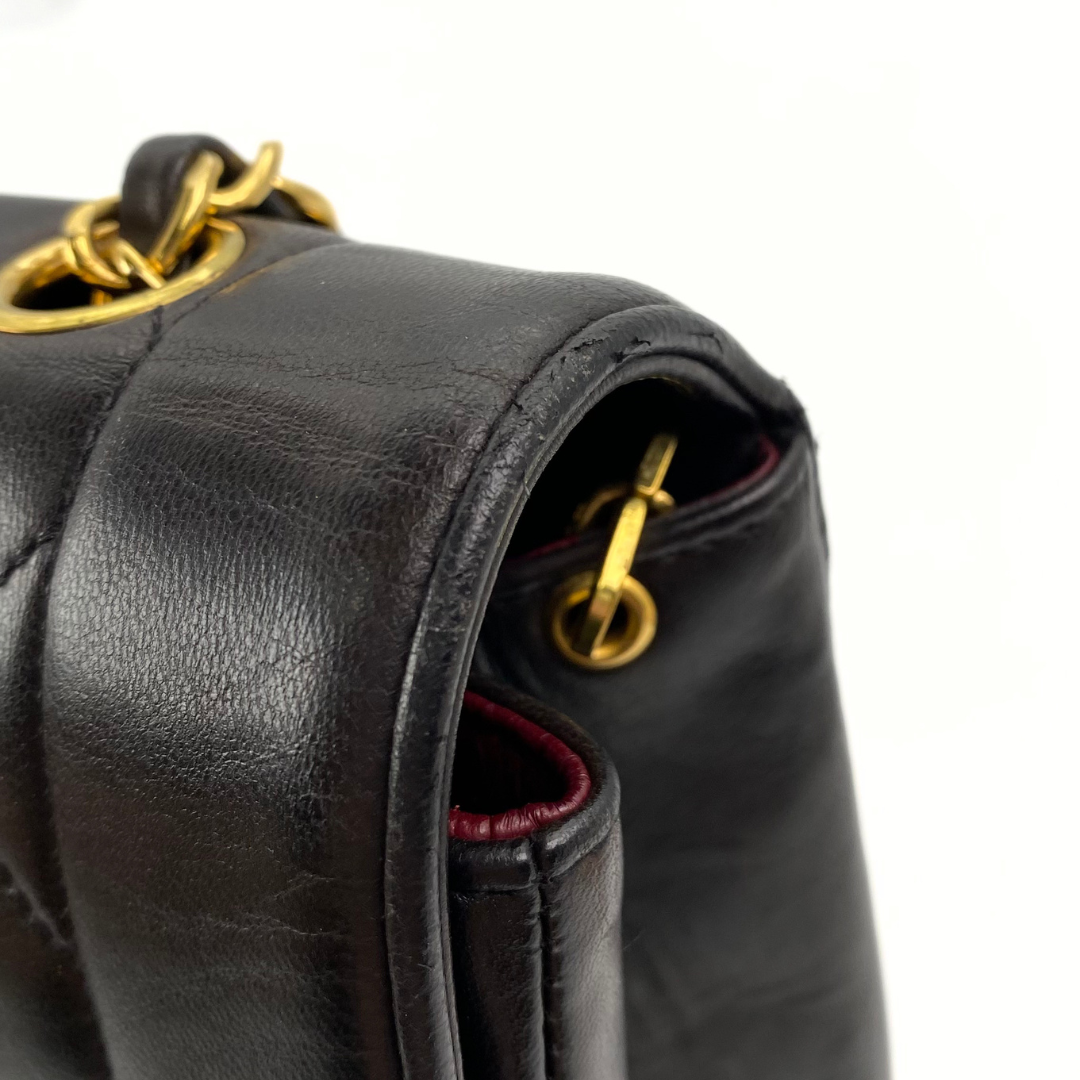 Sorenza, 2 Series Medium Diana Black Lambskin with seal and card