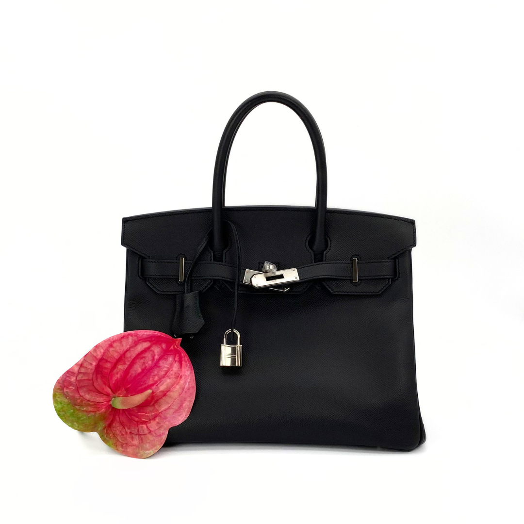 Neoma, 2016 Birkin 30 Black Veau Epsom Palladium Hardware with stamp X