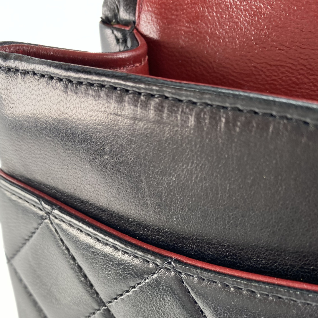 Bodhi, 0 Series Medium Classic Flap Black Lambskin with seal and card