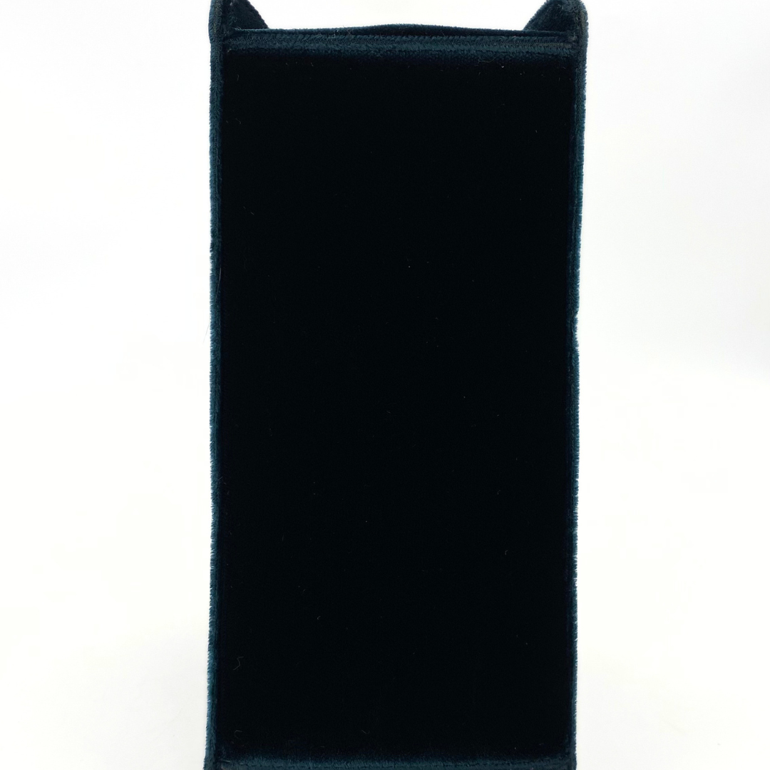 Taiki, 5 Series Turn Lock Green Velvet Top Handle Bucket Bag with seal and card