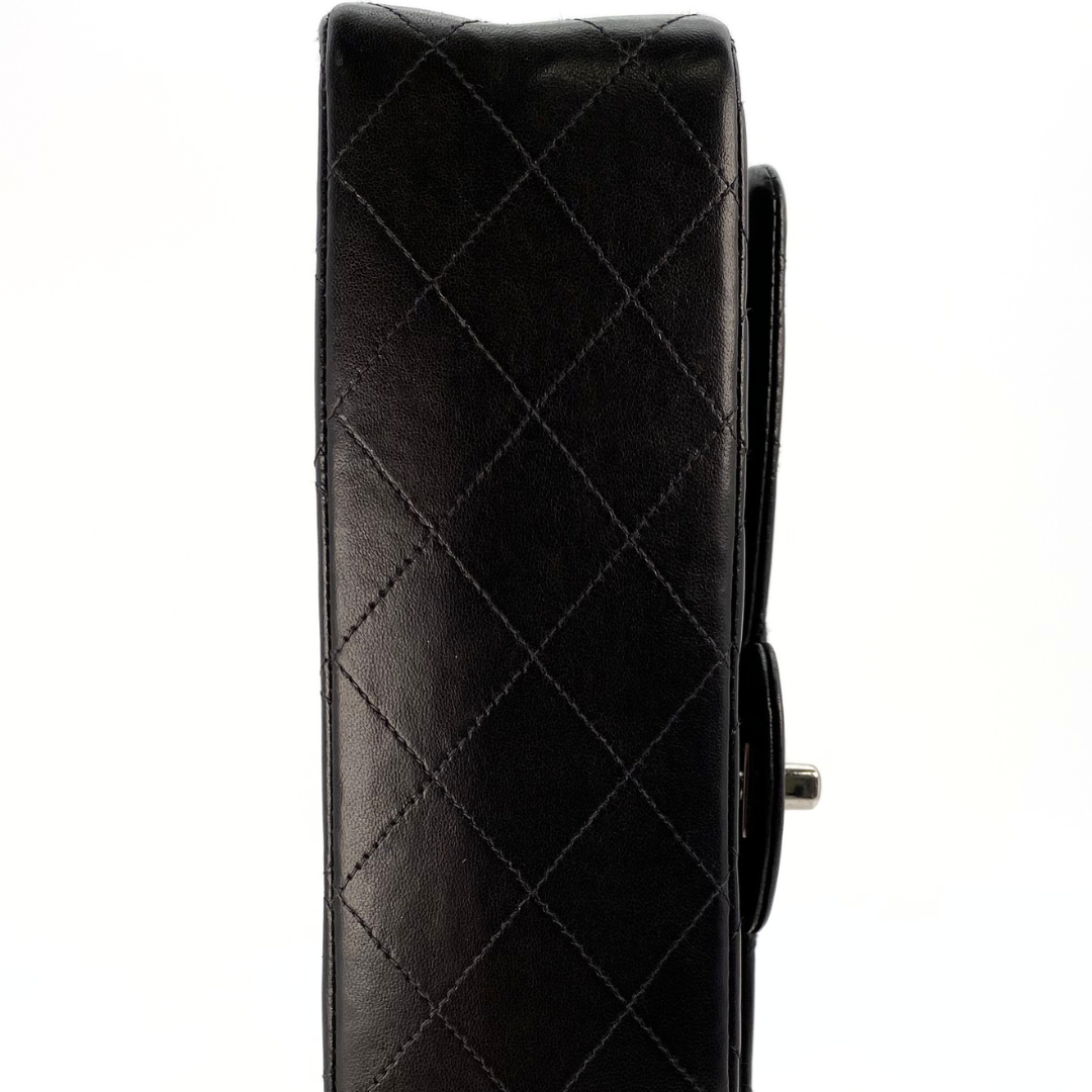 Thiago, 5 Series Medium Black Lambskin Silver Hardware with seal and card