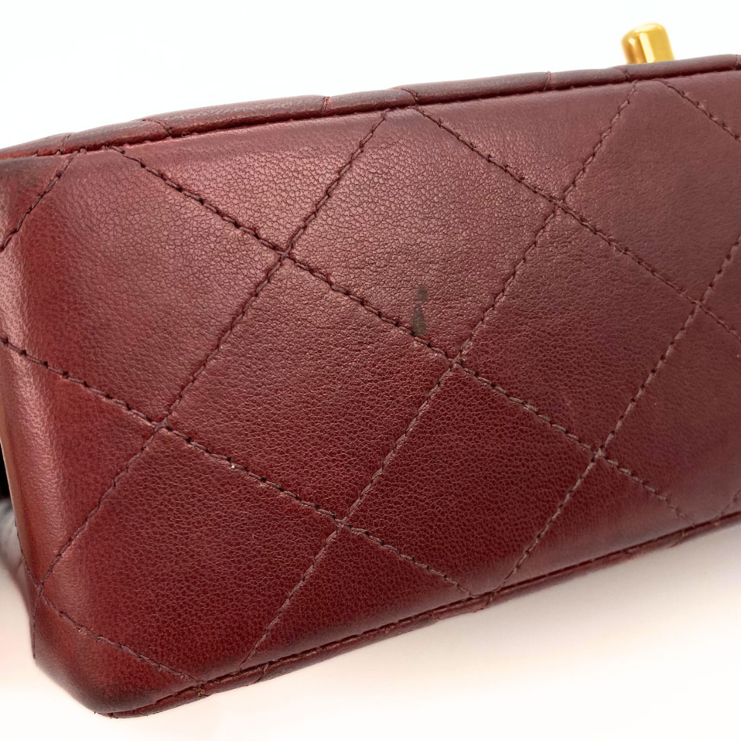 Rune, 5 Series Medium Classic Flap Bordeaux Lambskin with seal only