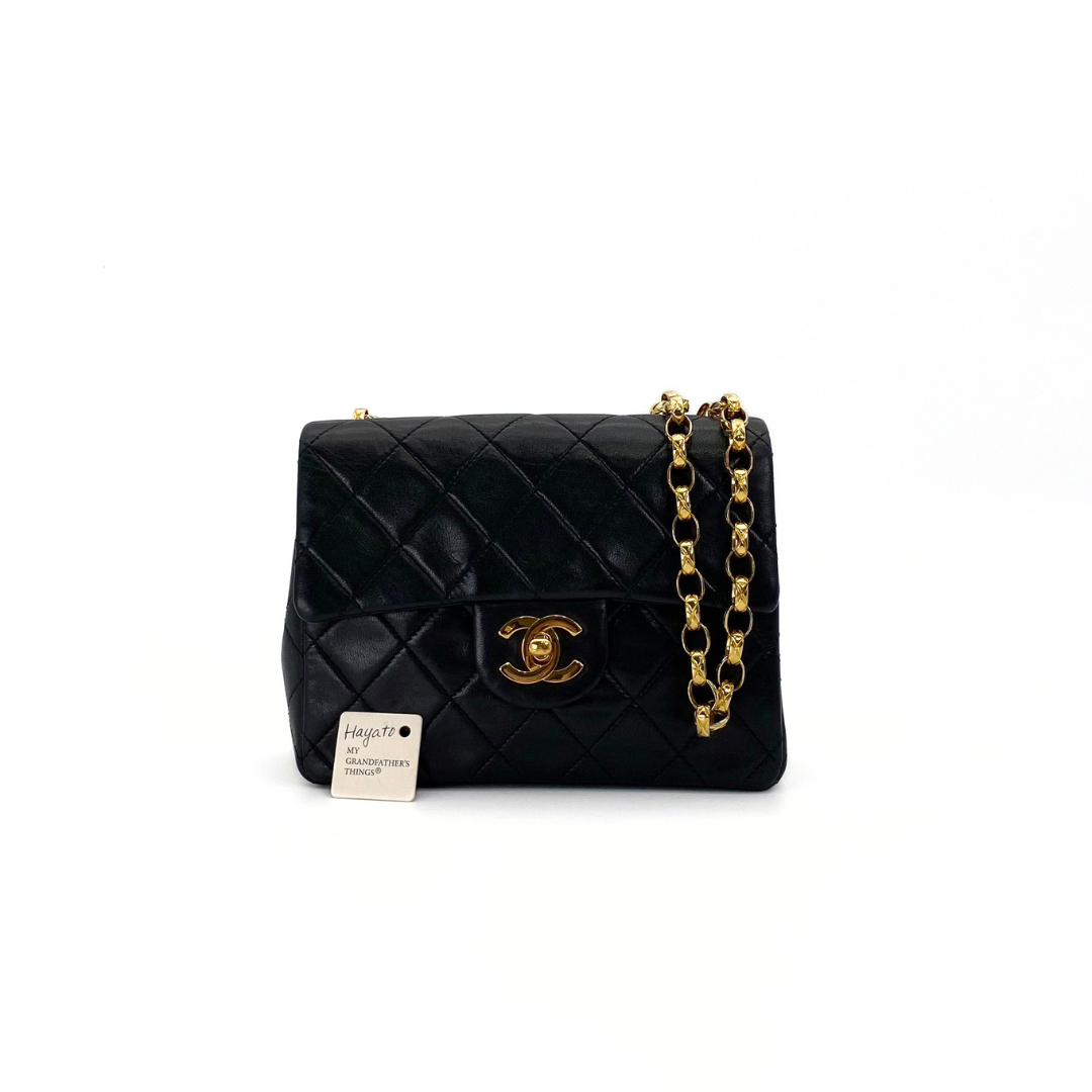 Hayato, 2 Series Mini Sq17 Black Lambskin with Bijoux Chain with seal only