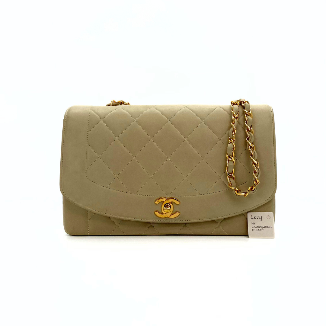 Levy, 2 Series Medium Diana Beige Lambskin with seal only