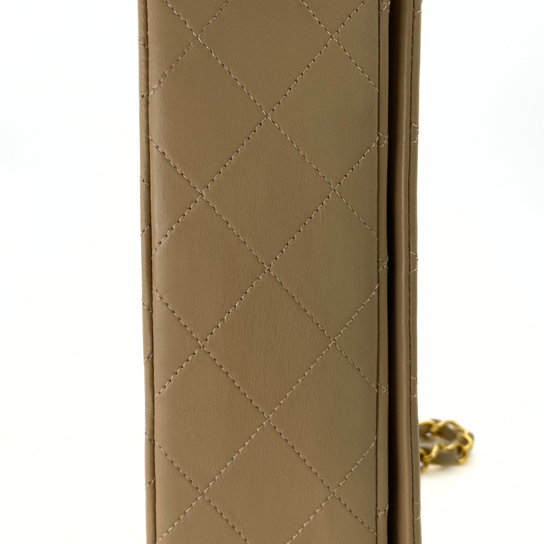 Misaki, 1 Series Mini Full Flap Beige Lambskin with seal and card