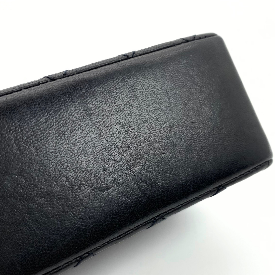 Wakana, 1 Series Matelasse Mini Black Lambskinw with seal and card