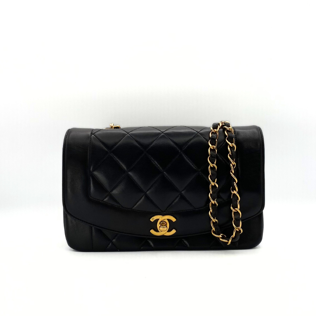 Solon, 3 Series Small Diana  Black Lambskin with seal only