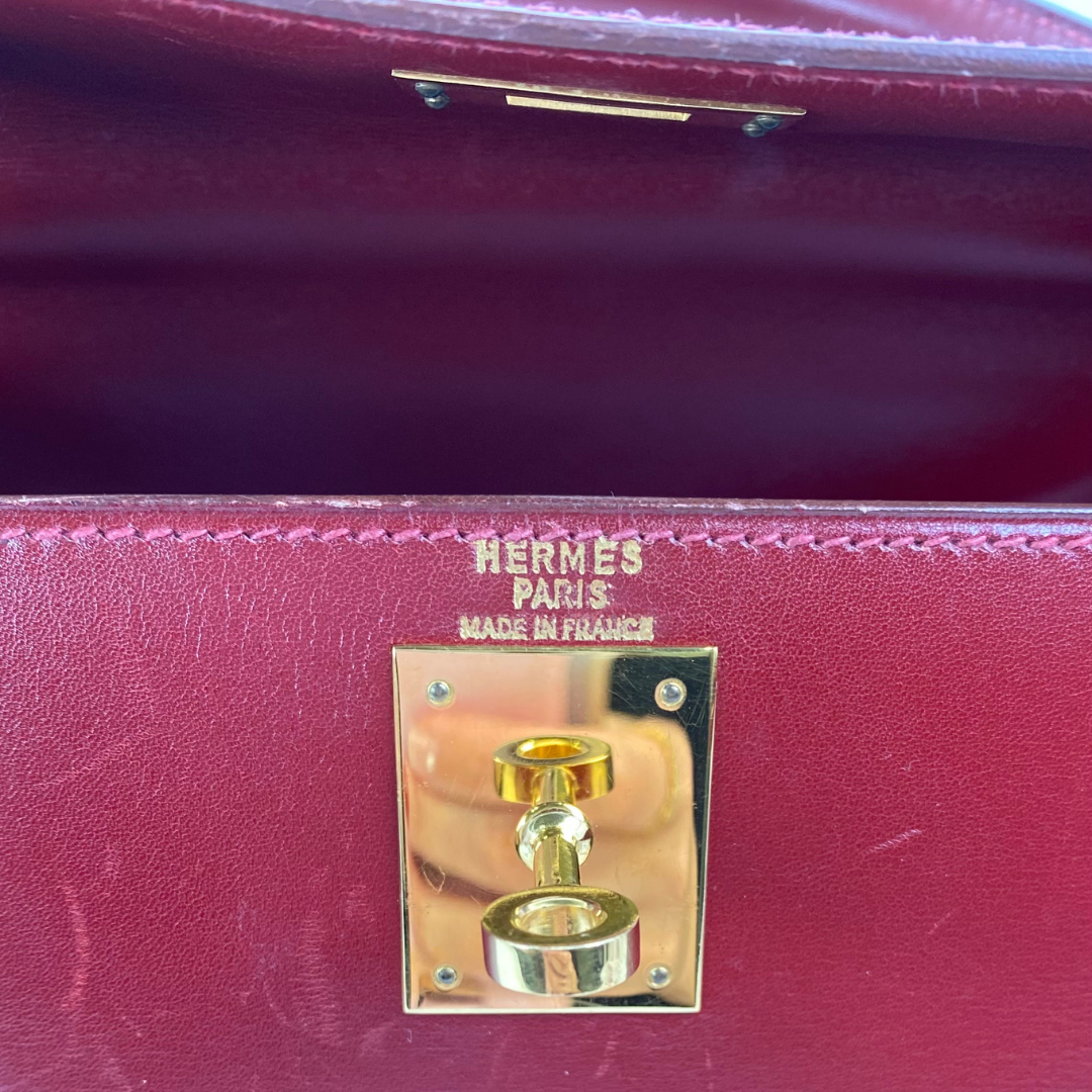 Renzo, 1992 Kelly 28 Sellier Rouge H Boxcalf with stamp 〇V