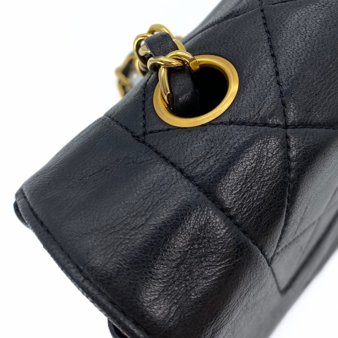Ruslan, 1 Series Small Tab Border Black Lambskin with seal and card