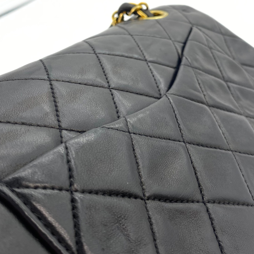 Adara, 3 Series Small Classic Flap Black Lambskin with seal and card