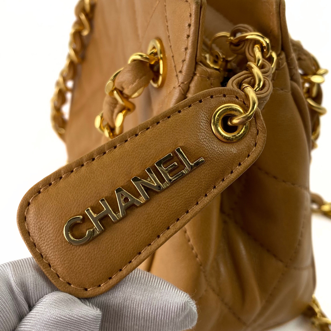 Kotone, 3 Series Matelasse Brown Lambskin with seal and card