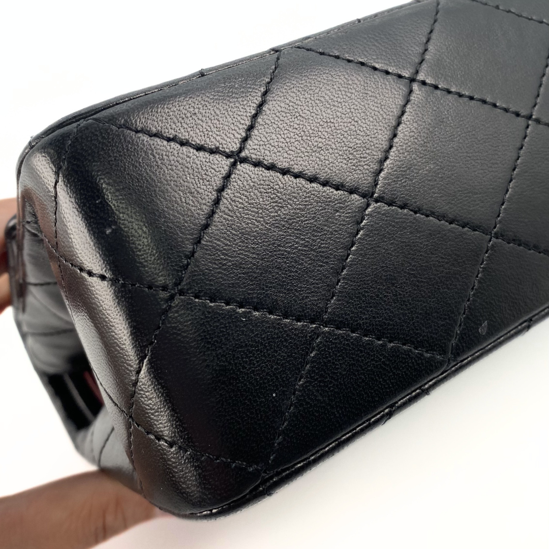 Bodhi, 0 Series Medium Classic Flap Black Lambskin with seal and card