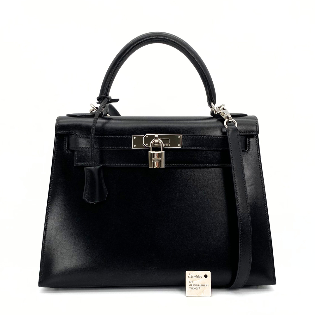 Lumen, 2002 Kelly 28 Sellier Black Boxcalf with stamp □F