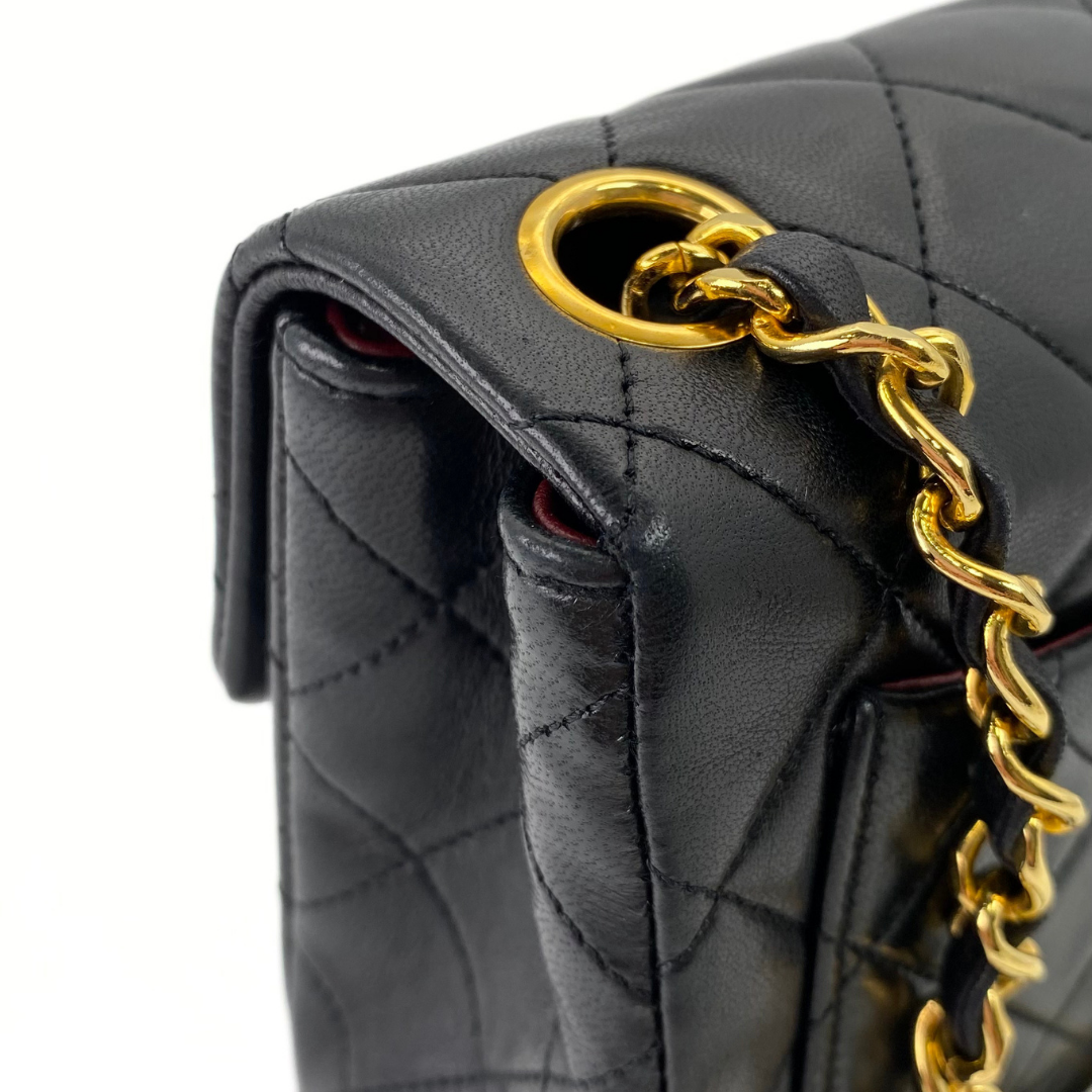 Tsubaki, 1 Series Mini Square 17cm Black Lambskin with seal and card