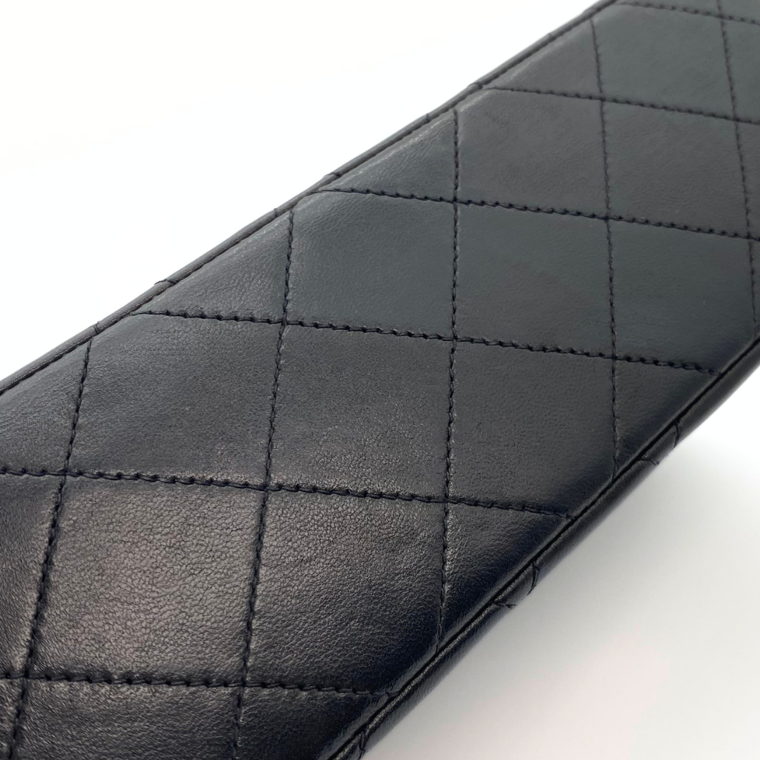 Adara, 3 Series Small Classic Flap Black Lambskin with seal and card