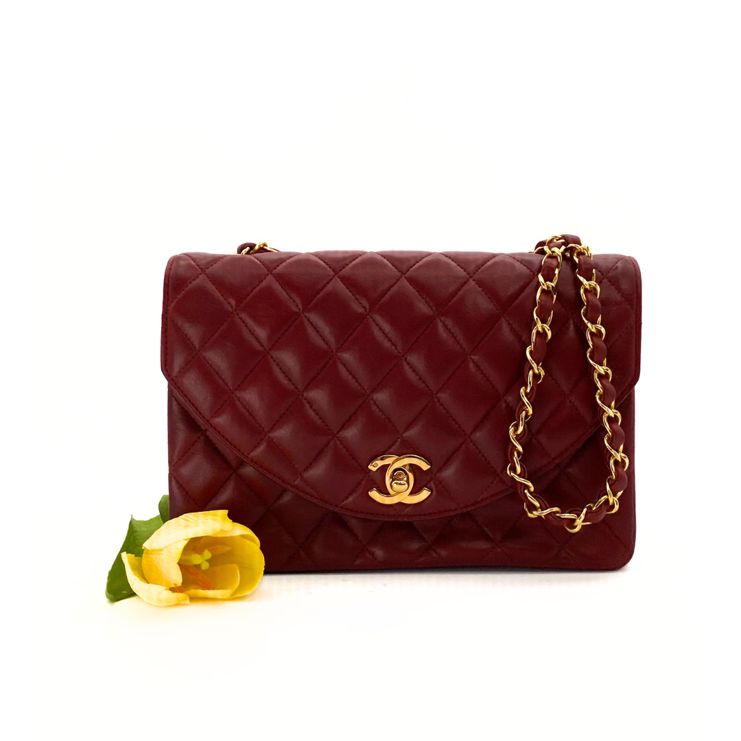 Evren, 1 Series Matelasse Bordeaux Lamb Gold Hardware with seal and card