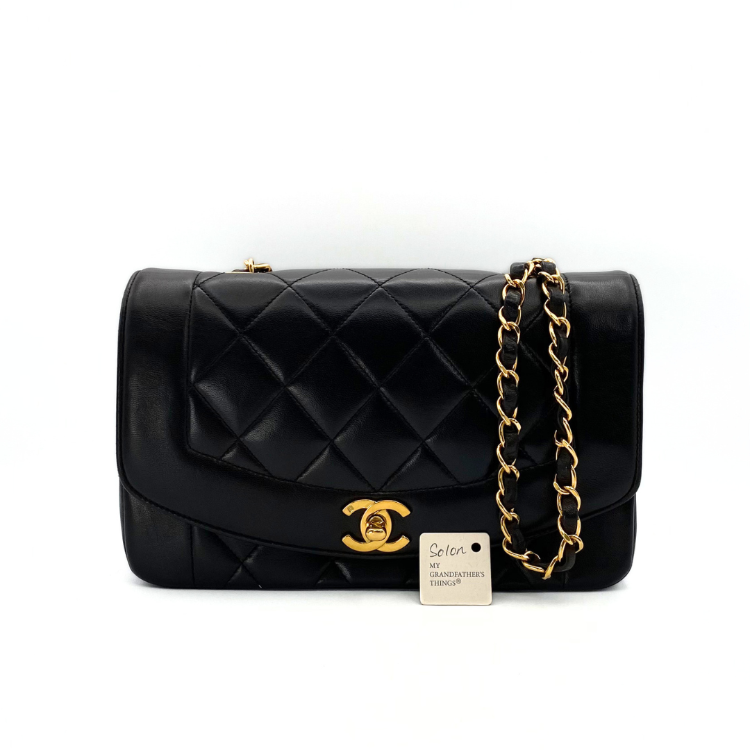 Solon, 3 Series Small Diana  Black Lambskin with seal only