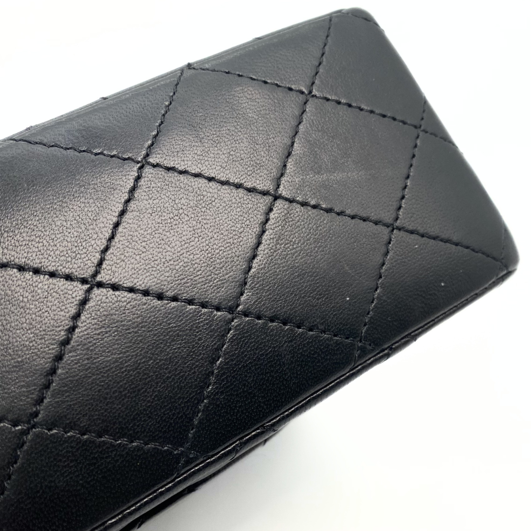 Bodhi, 0 Series Medium Classic Flap Black Lambskin with seal and card