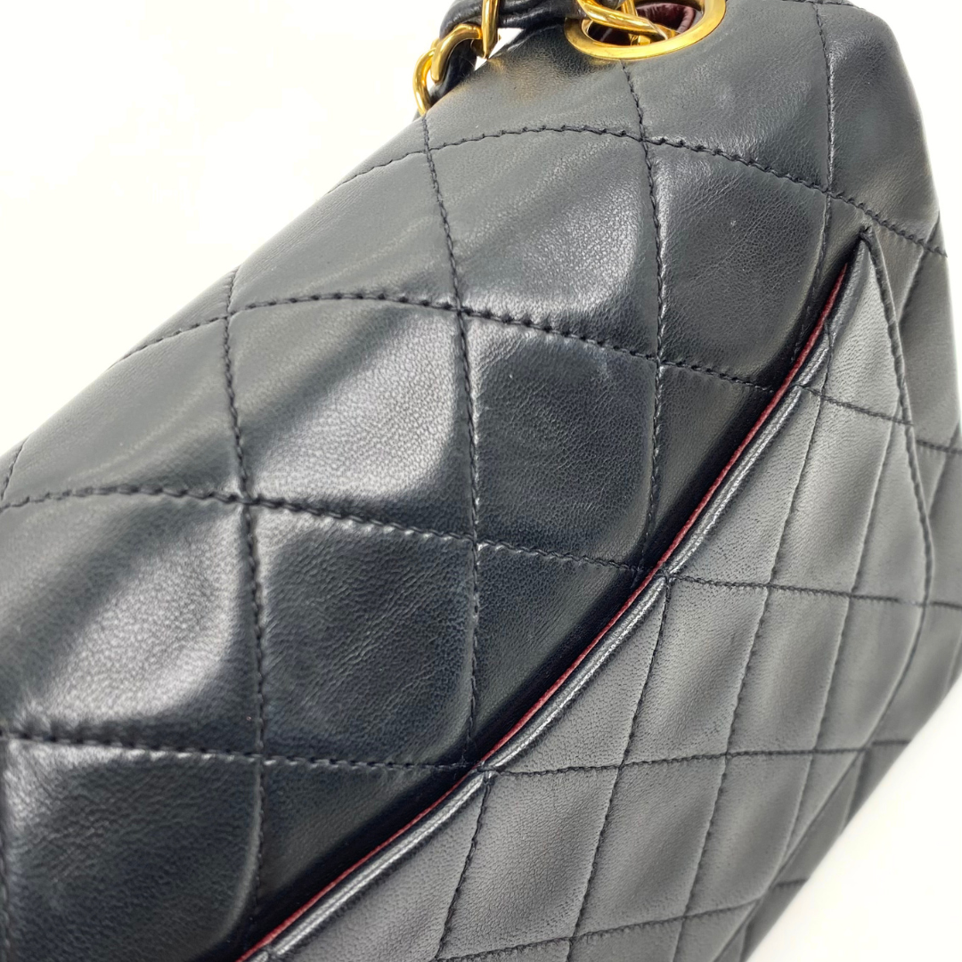Genji, 2 Series Mini Square 17 Black Lambskin with seal and card