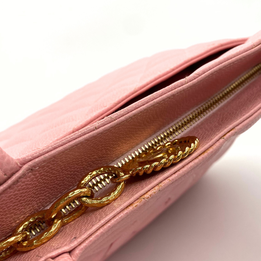 Dami, 8 Series Medallion Tote Reissue Pink Caviar with seal and card