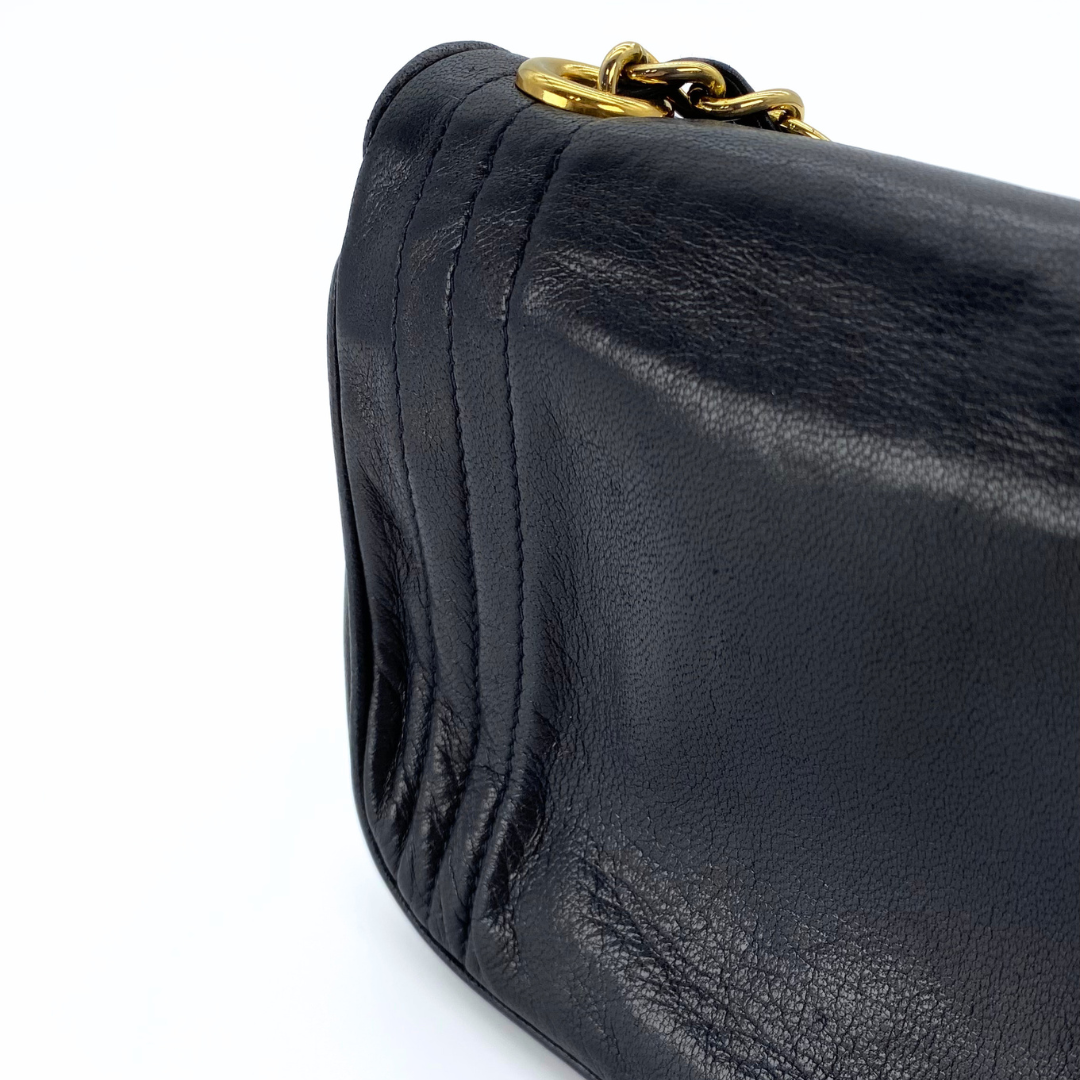 Rodion, 0 Series Black Lambskin Wallet On Chain with seal and card