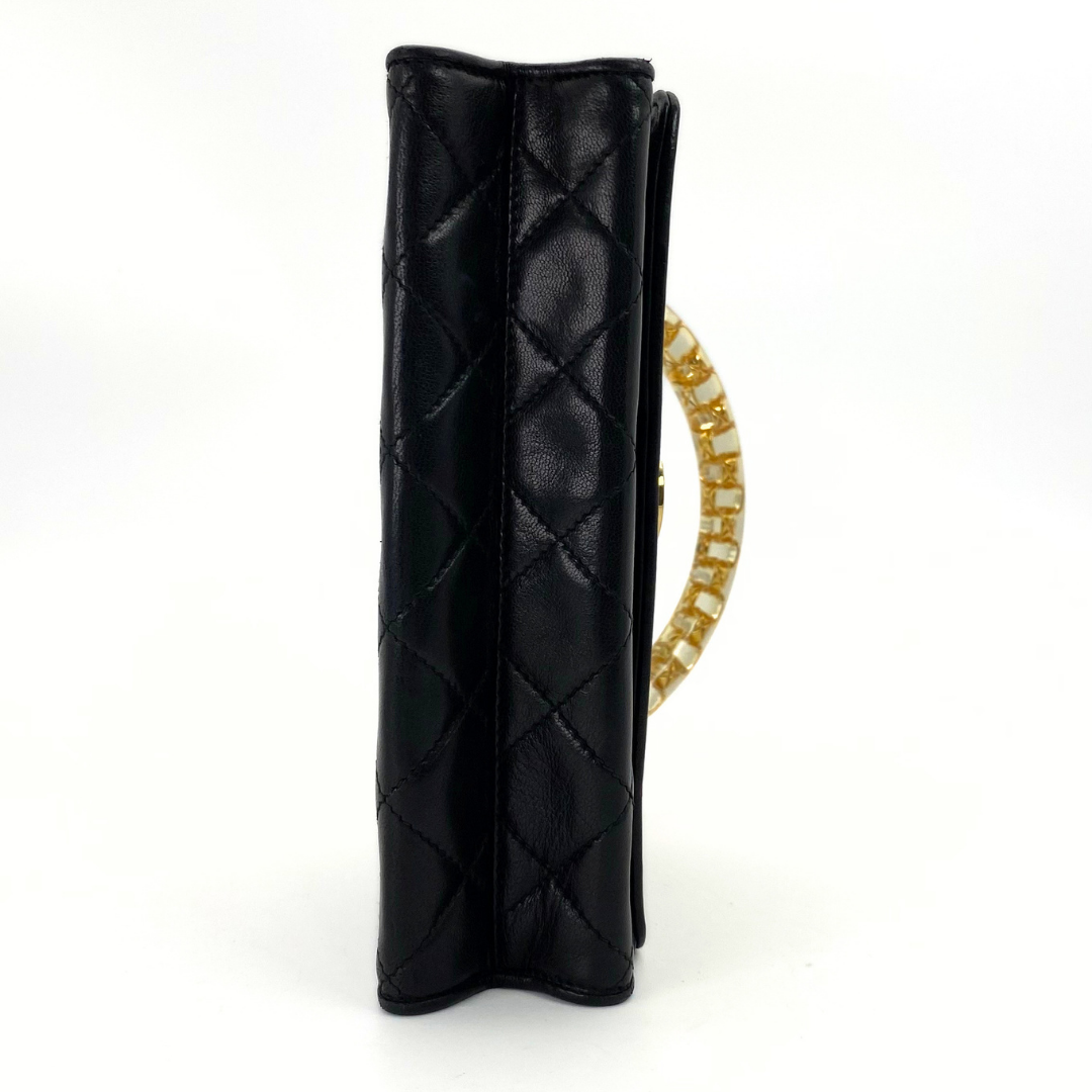 Ritsu, 1 Series Matelasse Black Lambskin with seal and card