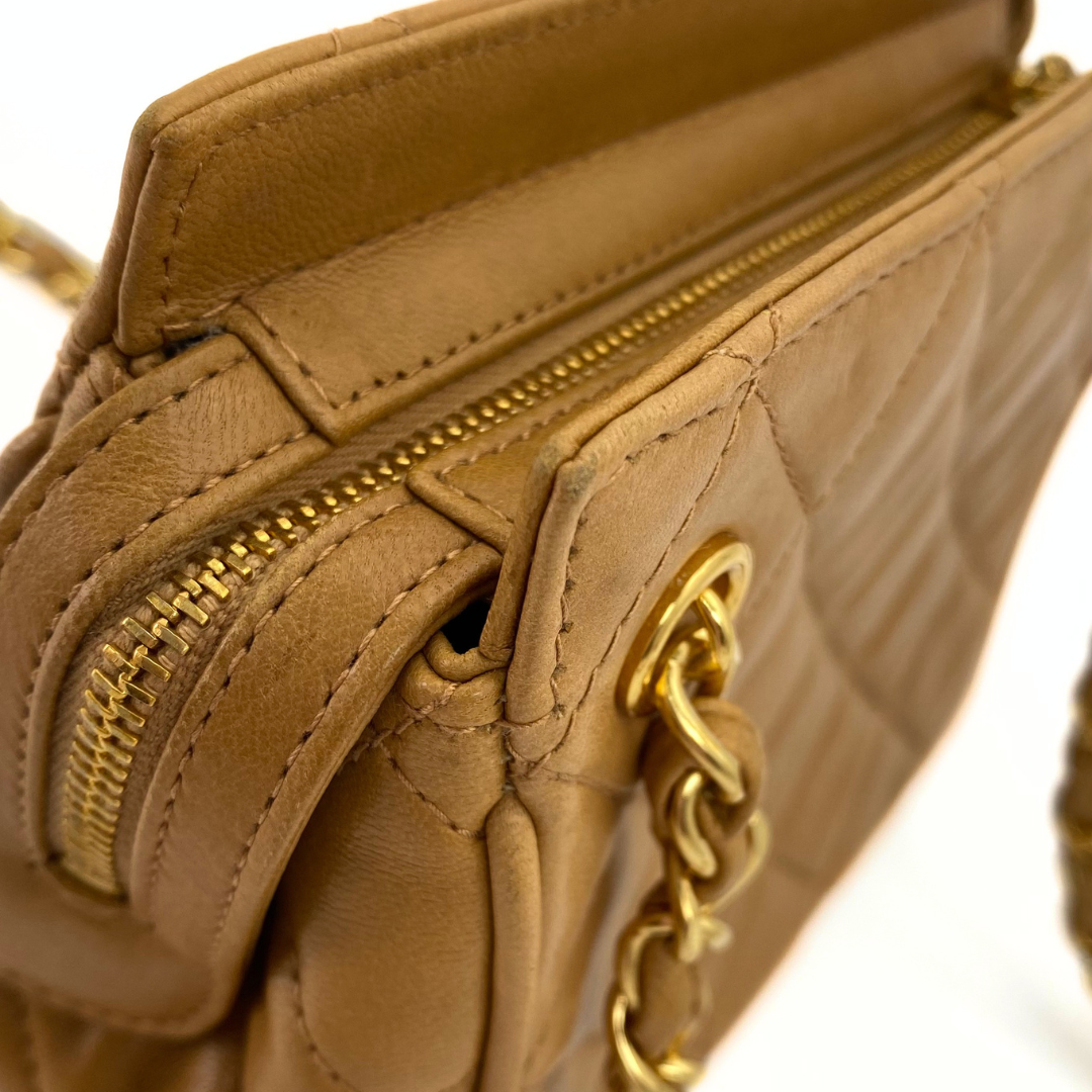 Kotone, 3 Series Matelasse Brown Lambskin with seal and card