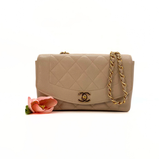 Sakai, Small Diana Pink Beige Caviar with seal only