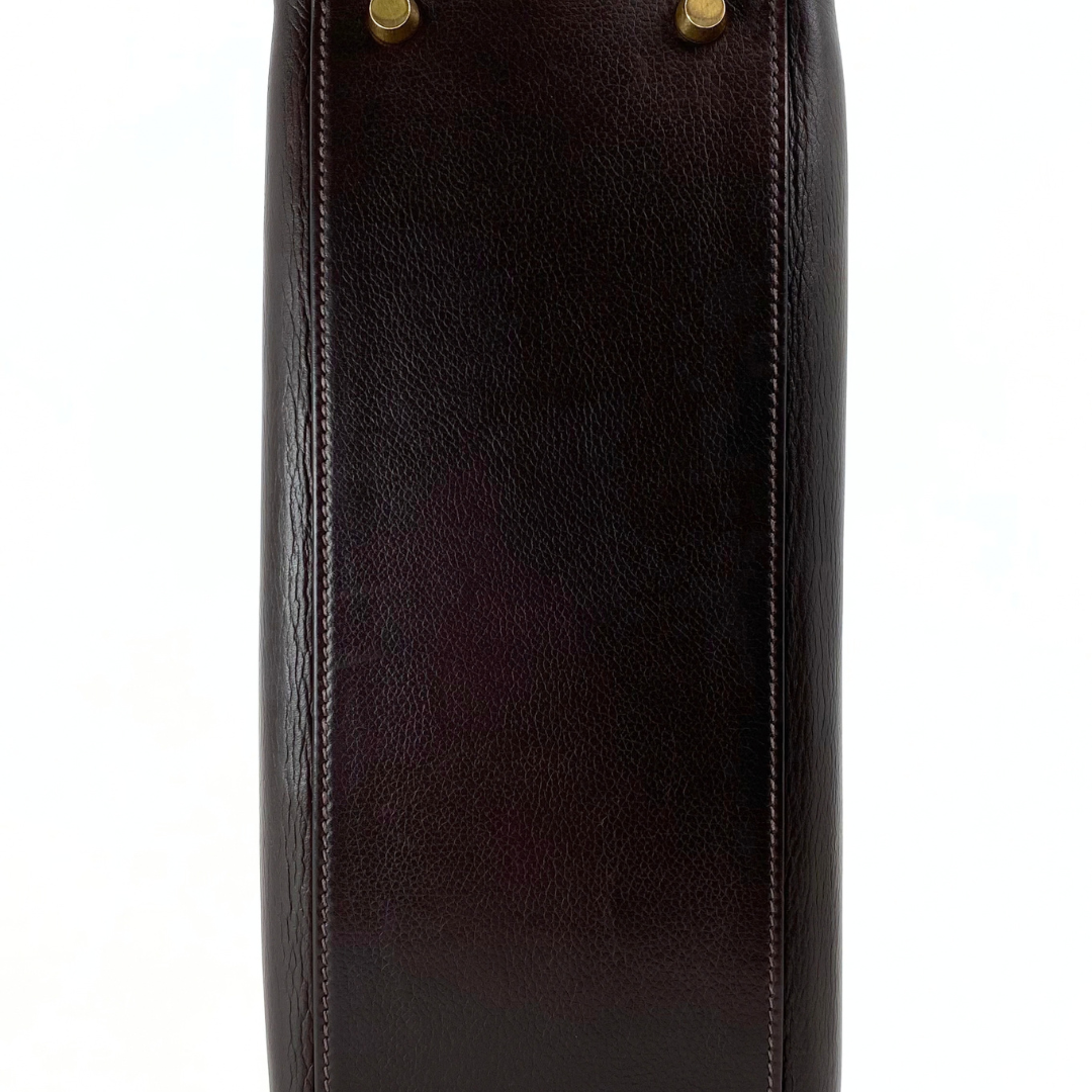 Renji, 2001 Kelly 28 Retourne Chocolate Veau Gulliver Gold Hardware with stamp □E