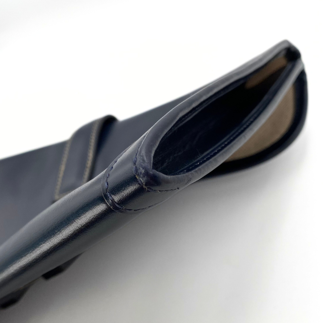 Adriel, 1978 Jige PM Blue Indigo Boxcalf Clutch with stamp 〇H