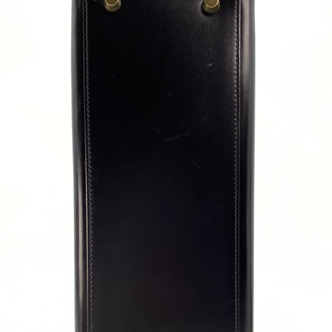 Malin, 1966 Kely 32 Retourne Black Boxcalf with stamp V