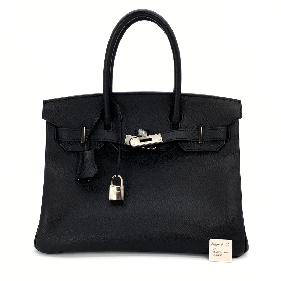 Neoma, 2016 Birkin 30 Black Veau Epsom Palladium Hardware with stamp X