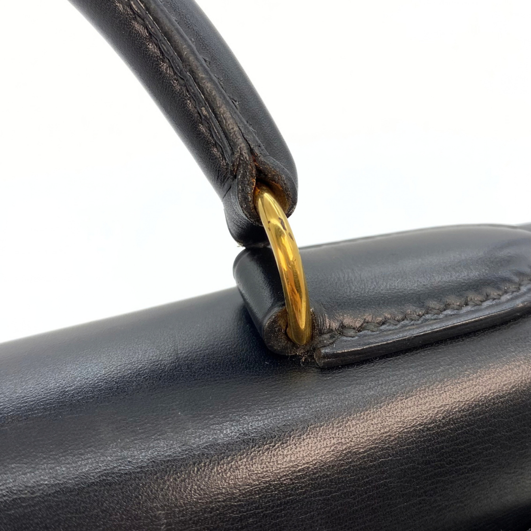 Chisato, 1991 Kelly 28 Sellier Black Boxcalf with stamp 〇U