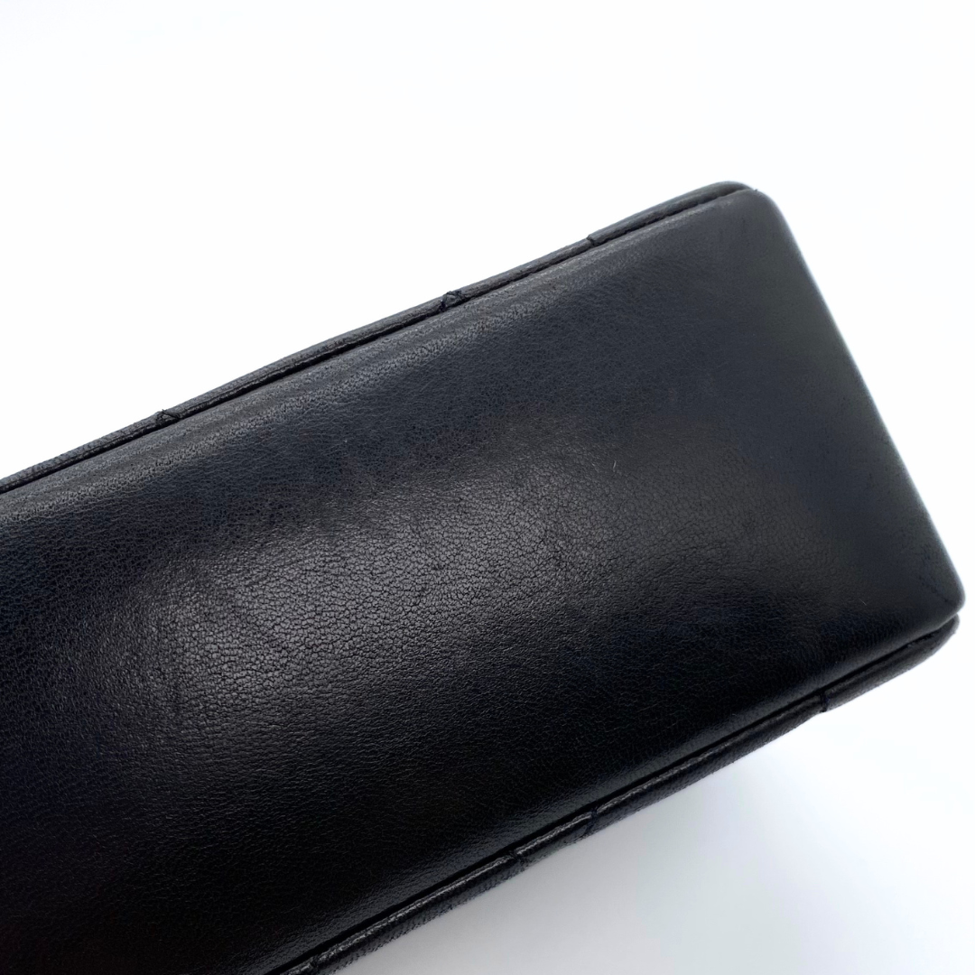 Ruslan, 1 Series Small Tab Border Black Lambskin with seal and card
