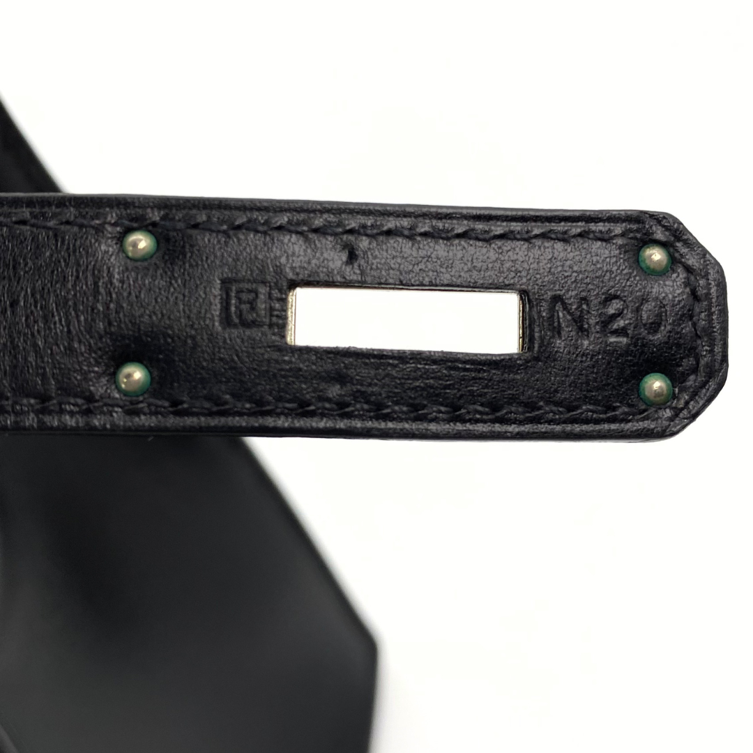 Lumen, 2002 Kelly 28 Sellier Black Boxcalf with stamp □F