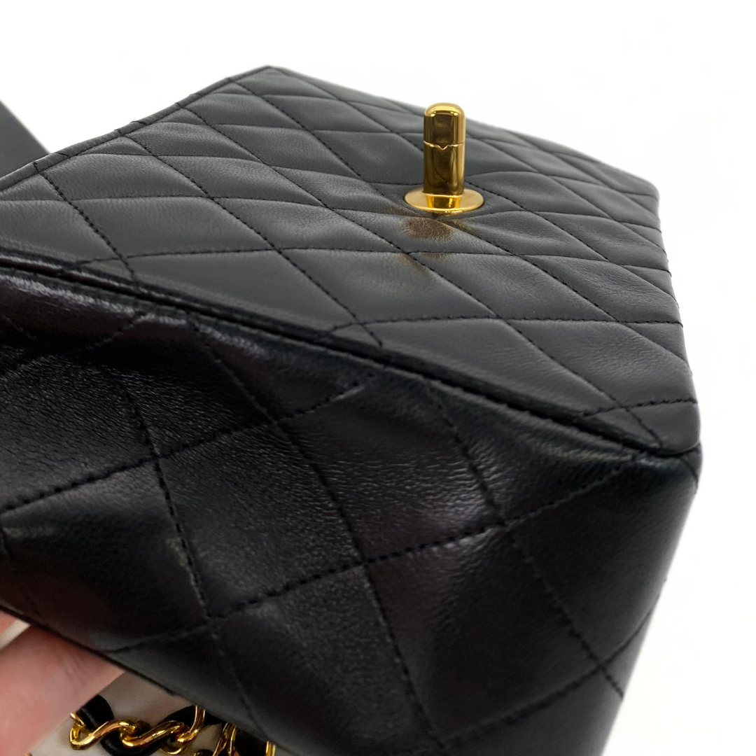 Tsubaki, 1 Series Mini Square 17cm Black Lambskin with seal and card