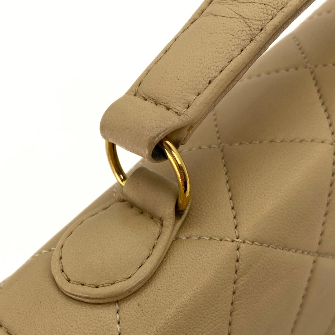 Yejun, 1 Series Double Turn Lock Beige Lambskin with seal and card