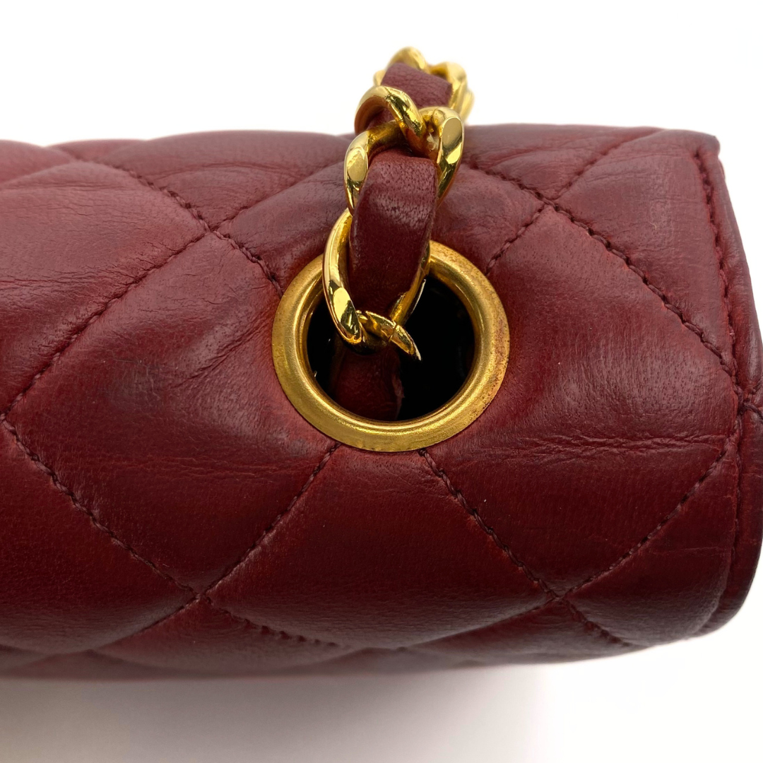 Evren, 1 Series Matelasse Bordeaux Lamb Gold Hardware with seal and card