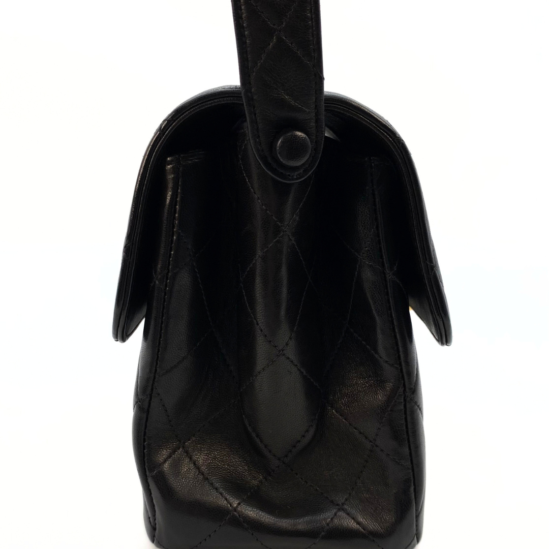 Eito, 4 Series Medium Single Flap Black Lambskin with seal and card