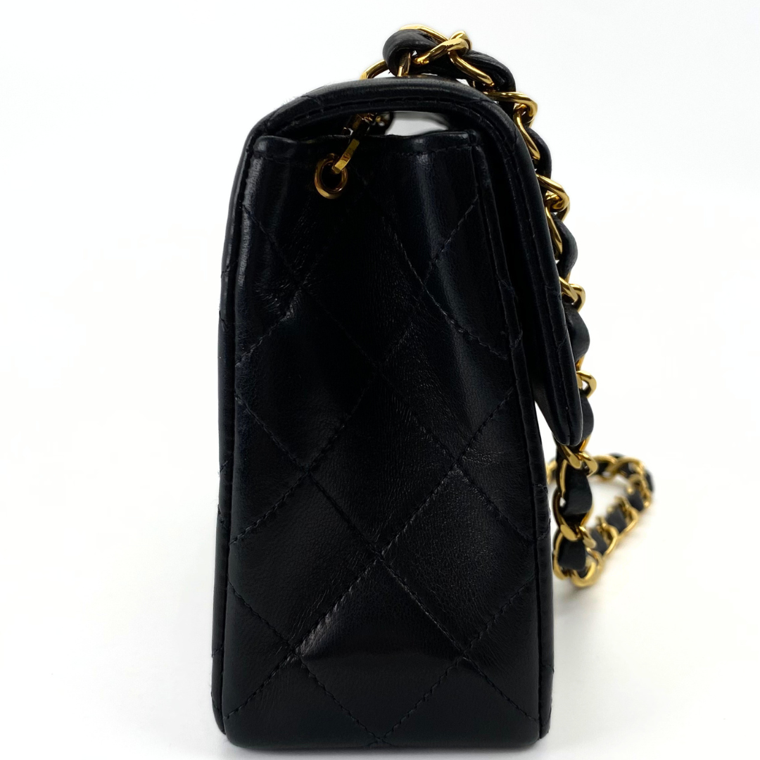 Genji, 2 Series Mini Square 17 Black Lambskin with seal and card