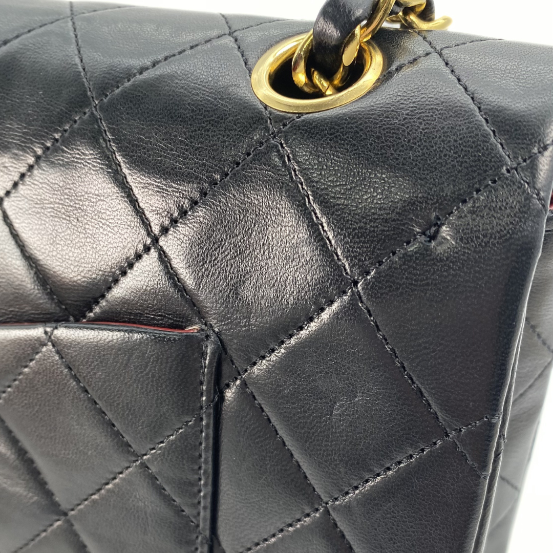 Bodhi, 0 Series Medium Classic Flap Black Lambskin with seal and card
