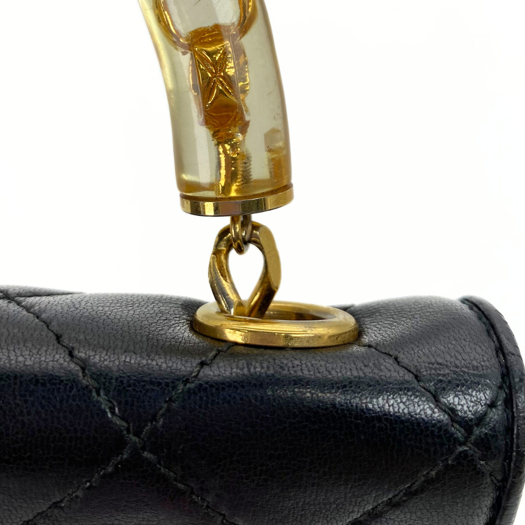 Ritsu, 1 Series Matelasse Black Lambskin with seal and card