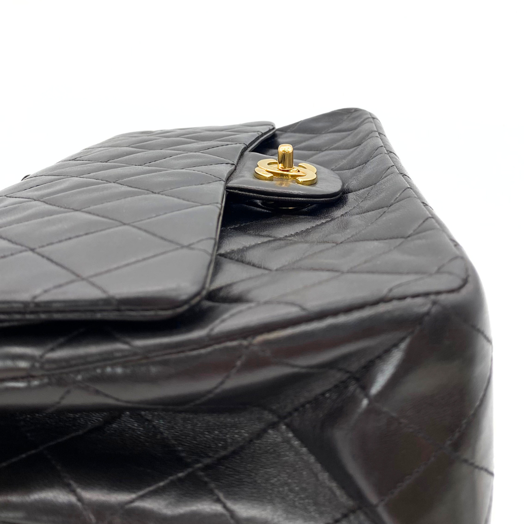 Subaru, 3 Series Medium Classic Flap Black Lambskin with seal and card