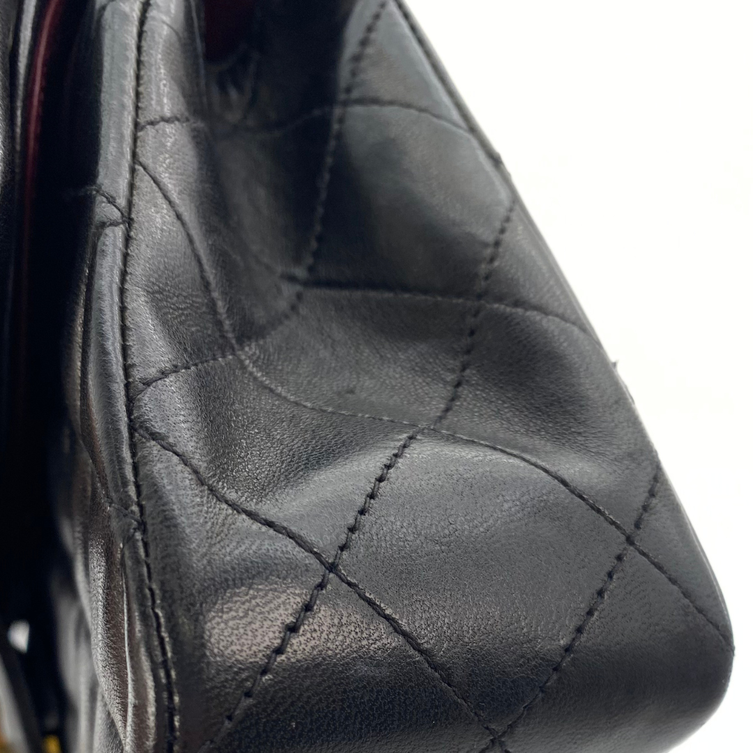 Adara, 3 Series Small Classic Flap Black Lambskin with seal and card