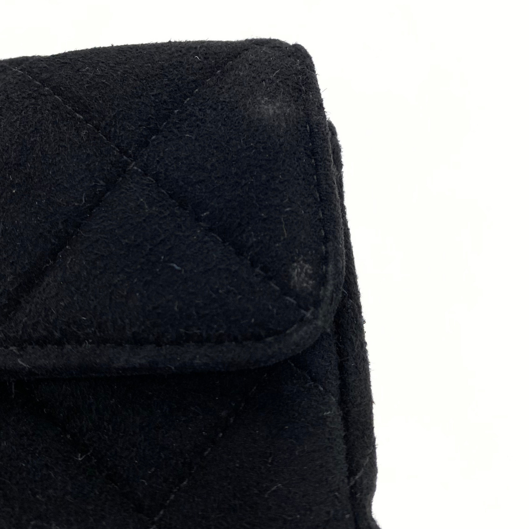 Yukina, 7 Series Mini Matelasse Black Suede Gold Hardware with seal only