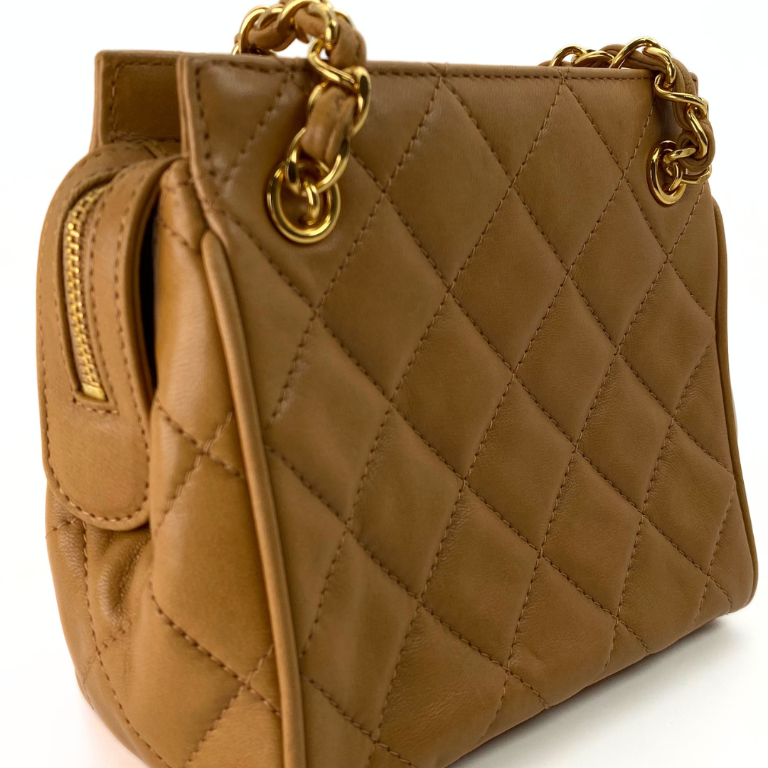Kotone, 3 Series Matelasse Brown Lambskin with seal and card