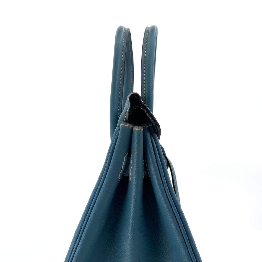 Romilly, 2006 Birkin 25 Blue Jean Veau Epsom Palladium Hardware with stamp □J