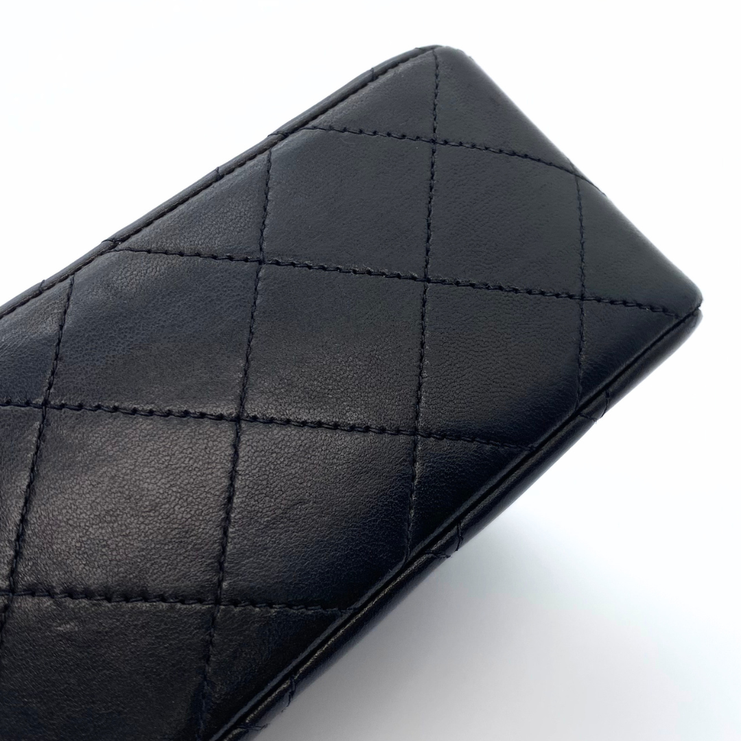 Adara, 3 Series Small Classic Flap Black Lambskin with seal and card